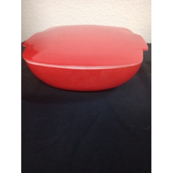 Vintage Pyrex Square Red Hostess Covered Casserole Dish With Lid - Picture 3 of 11
